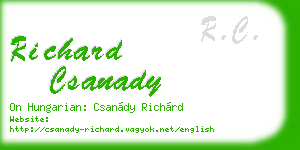 richard csanady business card