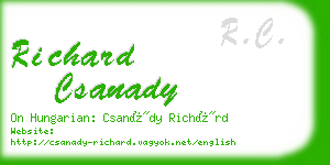 richard csanady business card